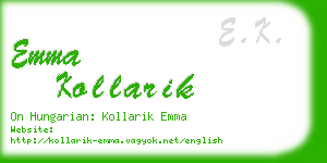 emma kollarik business card